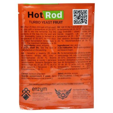 Турбо-дрожжи Hot Rod Fruit на 25 л, 60 г 16492 фото