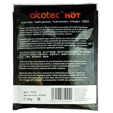 Турбо-дрожжи Alcotec Hot Red, 90 г 16539 фото