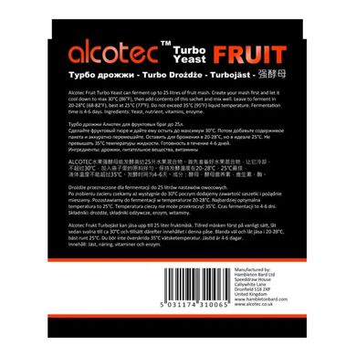 Турбо-дрожжи Alcotec Fruit Turbo, 60 г 7030 фото
