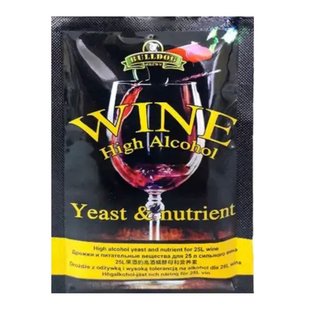 Винні дріжджі Bulldog Wine High Alcohol Yeast, 28 г 16169 фото